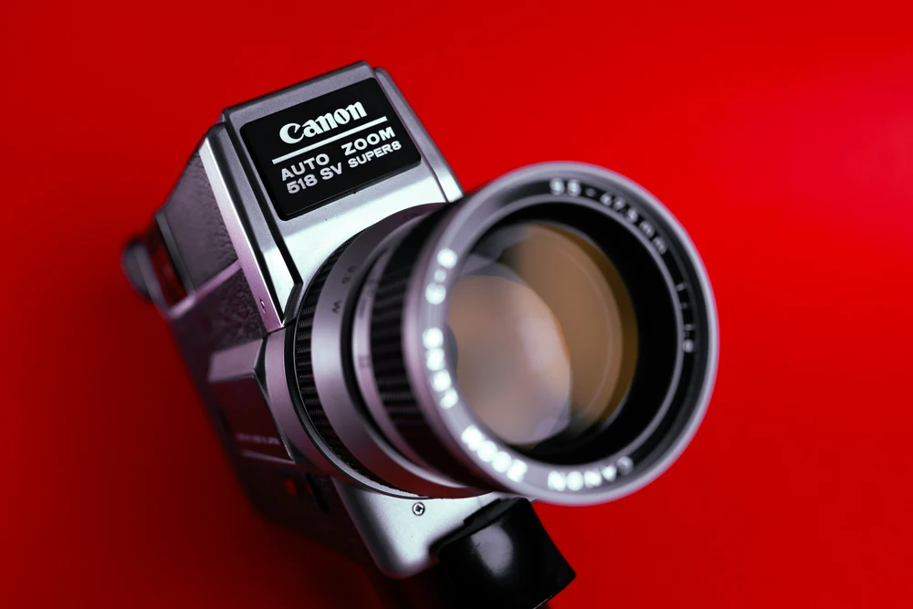 Professional filmmaking camera on set